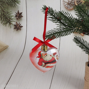 Factory direct sale heart shape hanging photo frame ball for xmas tree decoration