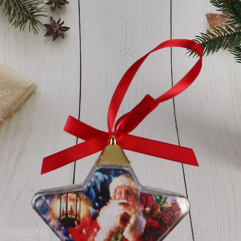 Hot items star shape mini photo frame hanging ornaments for xmas tree decoration