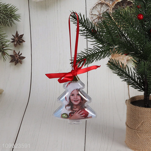 Online wholesale xmas tree shape hanging photo frame hanging ornaments for decoration