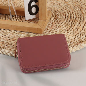 Hot products waterproof pu leather women wallet with zipper