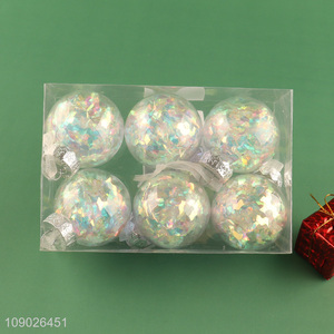 Good quality 6pcs PET Christmas tree hanging ornaments Christmas ball set