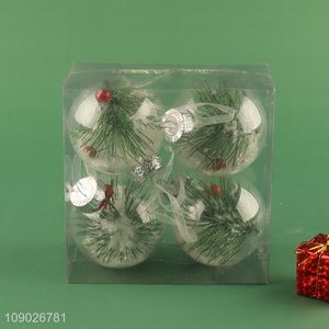 Low price 4pcs clear Christmas ball Christmas hanging decoration