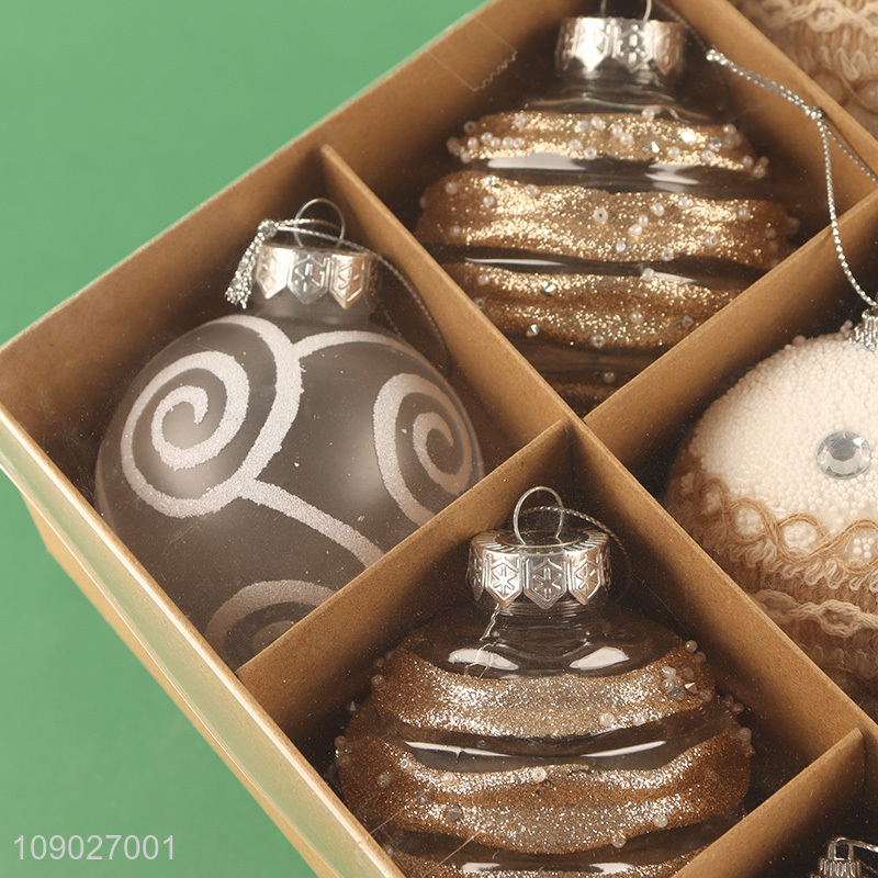 Factory wholesale 9pcs Christmas hanging ornaments Christmas ball set