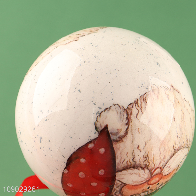 Yiwu market round Santa Claus pattern Christmas hanging ornaments Christmas ball