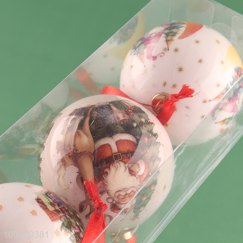 Hot selling 3pcs Christmas tree hanging ornaments Christmas ball set wholesale