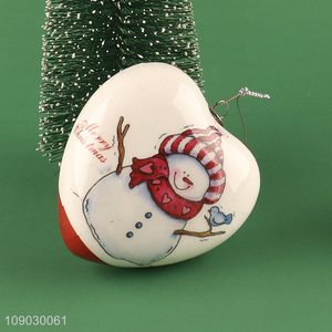 Online wholesale snowman pattern heart shape Christmas tree hanging ornaments