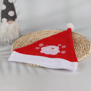 Good quality Santa Claus embroidery Christmas party supplies Christmas hat