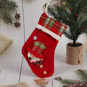 China wholesale snowman Christmas hanging ornaments Christmas stocking gifts bag