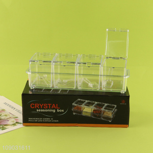 Low price household clear crystal seasoning box condiment box for kitchen