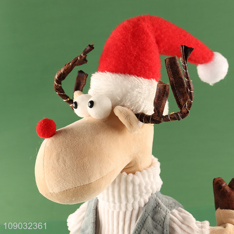 Low price home decor stretchable Christmas reindeer doll Christmas ornaments for sale