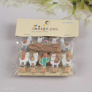 Online Wholesale 10PCS Cute Wooden Clothespins Cartoon Decorative Wooden Clips