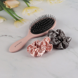 Wholesale Air Cushion Massage Hair Brush and Hair Scrunchies Set for Women Girls