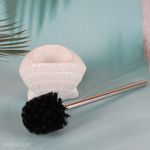 Good Quality Free Standing Toilet Brush And Ceramic Holder Set for Bathroom