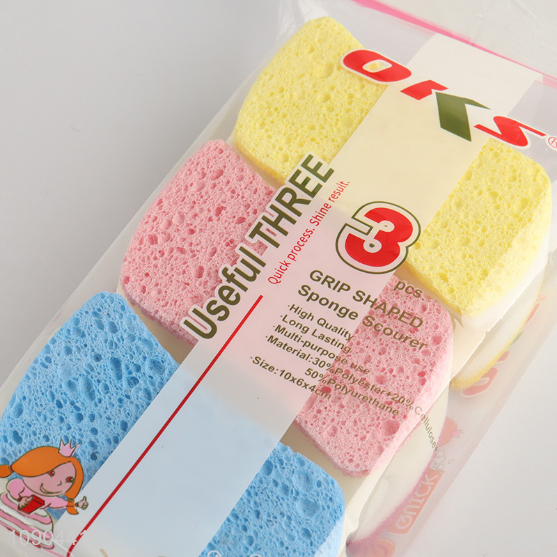 Best selling 3pcs kitchen cleaning dish washing sponge scourer wholesale