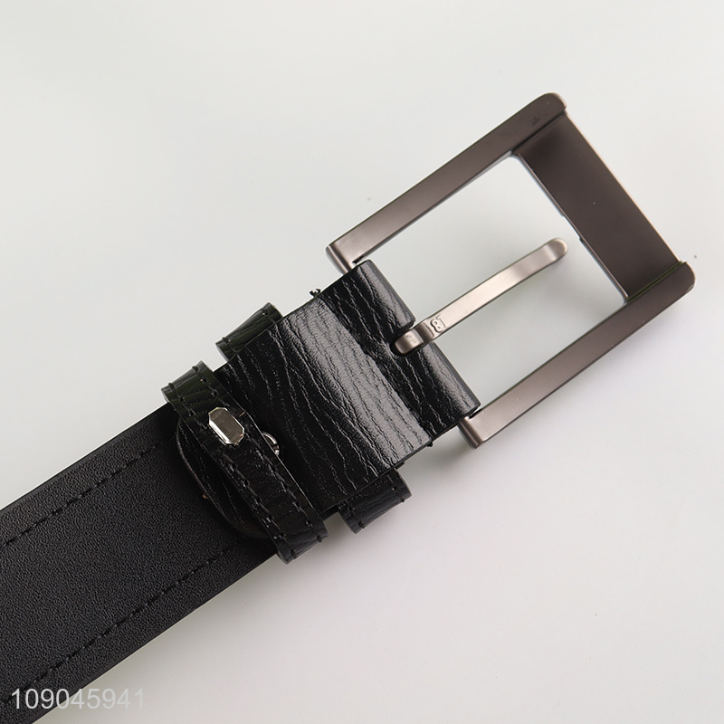 Online wholesale black jeans belt pu leather belt for men