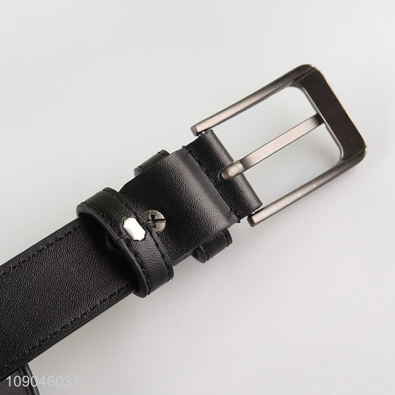 Wholesale form china black fashionable jeans belt pu leather belt with pin buckle