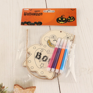 Top quality hanging Halloween decoration kids wooden diy painting board