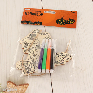 Good quality hanging Halloween decoration wooden diy painting board for sale