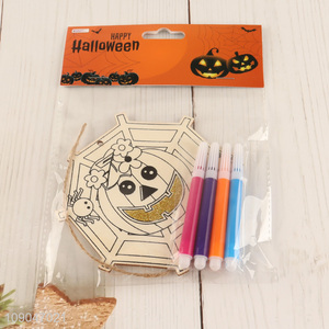 Yiwu market Halloween decoration hanging wooden diy painting board for sale