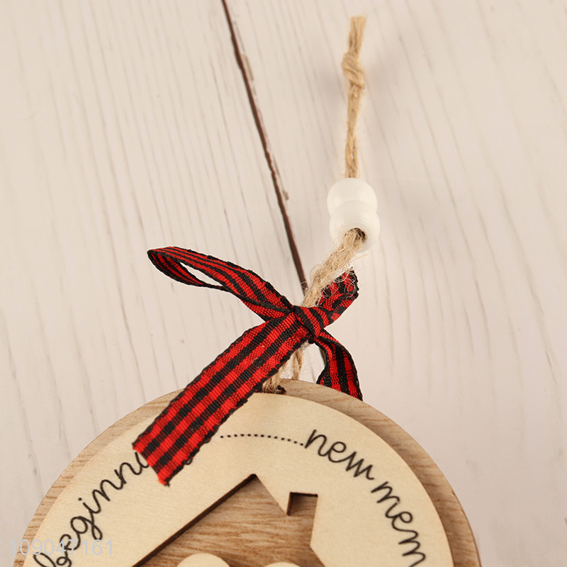 Low price round Christmas hanging ornaments decoration wooden new year decoration