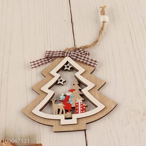 Top quality Christmas tree shape wooden Christmas hanging ornaments decoration