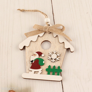 Yiwu market wooden Christmas hanging ornaments decoration for Xmas tree