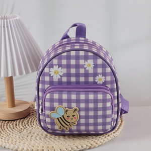 Factory Price Cute School Bag Bookbag Plaid Backpack for Kids Children