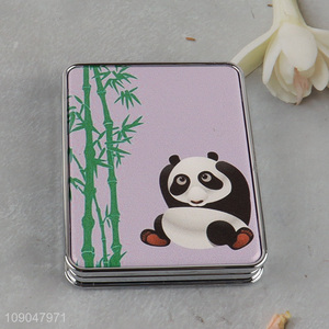 Hot products panda printed double-sided portable makeup mirror pocket mirror