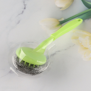 Good selling dishwasher brush kitchen cleaning ball with handle