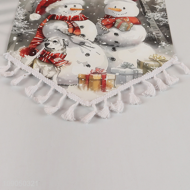 Good selling snowman pattern merry Christmas courtyard flag hanging flag for decoration