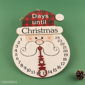 Wholesale Wooden Santa Claus Advent Calendar Hanging Christmas Counterdown Calender