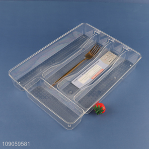 Wholesale Clear Plastic Silverware Organizer Bins Utensil Tray for Kitchen