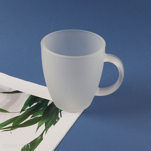 Good selling frosted glass unbreakable water cup drinking cup with handle