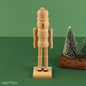 Good selling natural color wooden nutcracker soldier ornament for home decor
