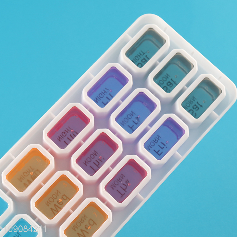 Factory price 21days weekly portable travel pill box medicine box