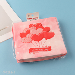New style square 25pcs home decor happy Valentine day paper napkin