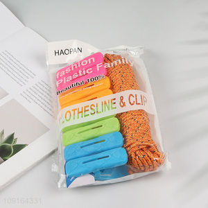 China Imports Plastic Clothes Pegs and Clothesline Set for Indoor Outdoor