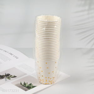 Factory Supply 24 Pieces Disposable Paper Cups Polka Dot Paper Coffee Cups