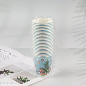 Good Quality 24 Pieces Christmas Paper Cups Disposable Paper Coffee Cups