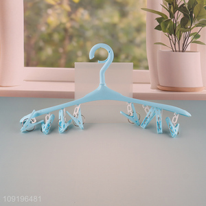 Good Quality Wind-Proof Clothes Hanger Sock Drying Rack with 8 Clips