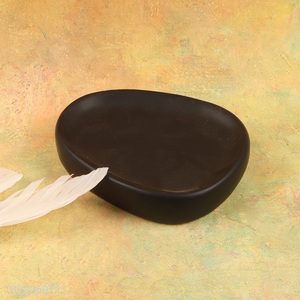 New arrival black ceramic home hotel soap holder for bathroom accessories