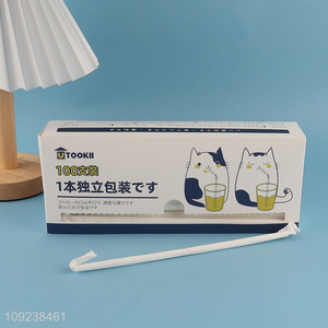 Good price 100pcs food grade pp disposable drinking straw for juice