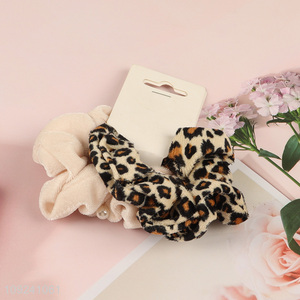 Wholesale 2 Pieces Fluffy Hair Scrunchies No Damage Hair Ties for Women