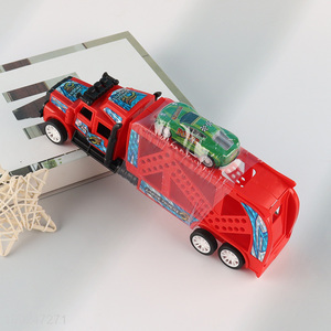 New Product Push and Go Toy Tractor Trailer Set with Pull Back Car