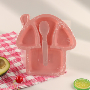 Good quality plastic baby dinner plate set with fork and <em>spoon</em> for sale