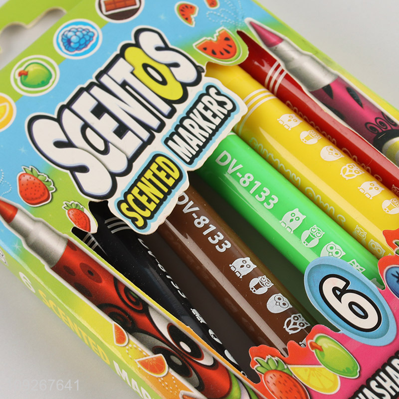 Good selling 6pcs washable school kids painting watercolor pen set