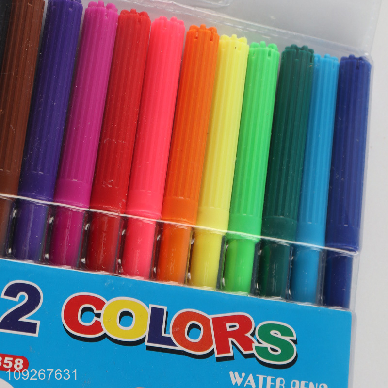 China factory 12colors school kids painting supplies watercolor pen set