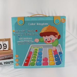 China wholesale kids educational toys colorful <em>puzzle</em> sorting adventure games
