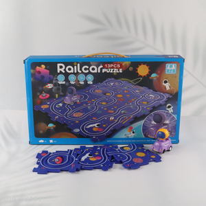Top selling children <em>puzzle</em> game electric rail car toys wholesale