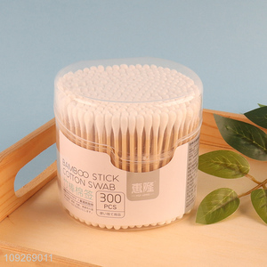 New product 300pcs personal care <em>bamboo</em> <em>stick</em> cotton swab cotton bud for sale